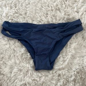 Navy swimsuit cheeky with coverage